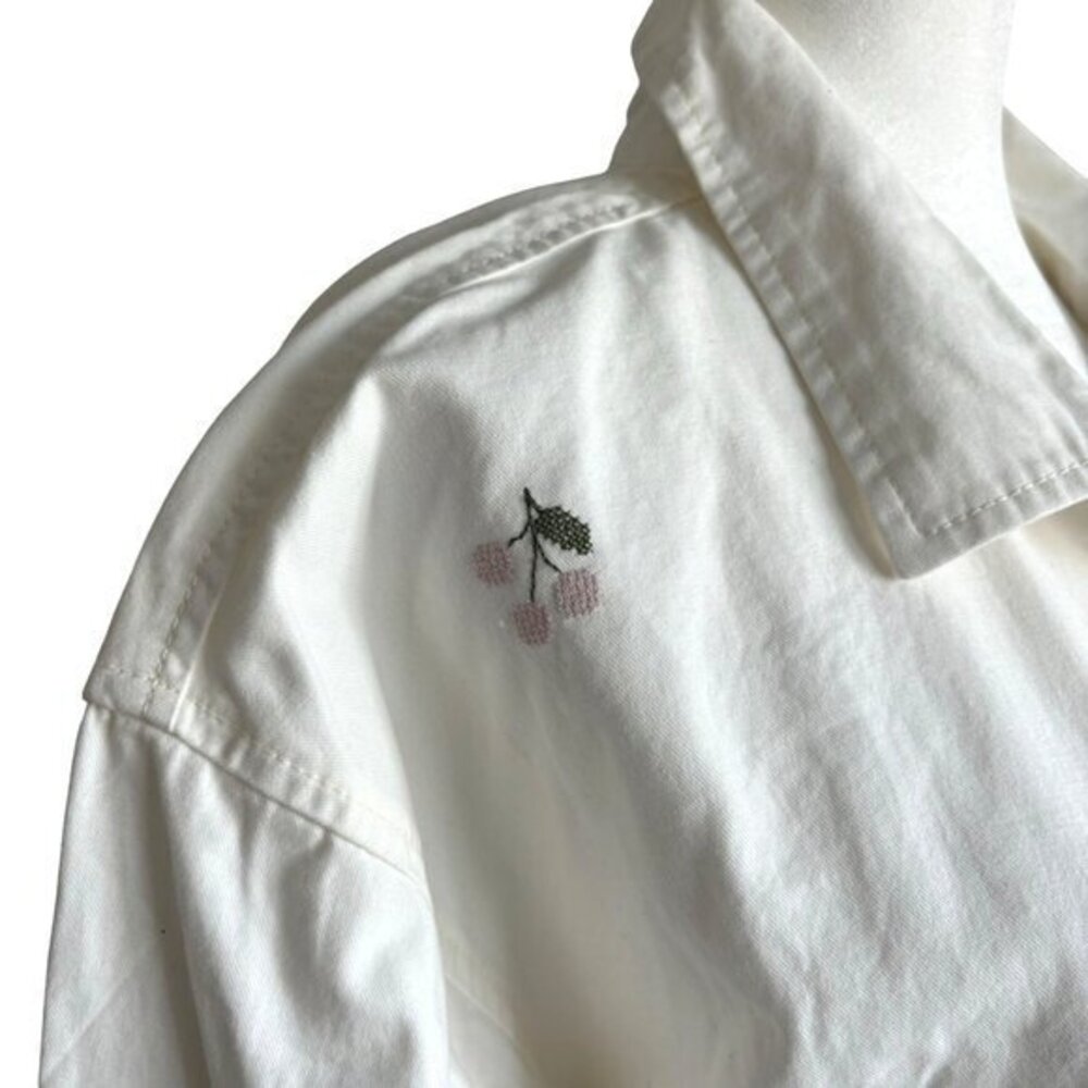 Vans Shaket Streetwear New Micro‎ Ditsy Cross Stitch Floral Embroidered Long M/L - Picture 6 of 10